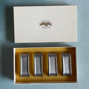 Vintage Pewter Napkin Rings Set of 4